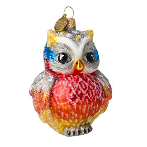Vigilant Scarlet Sentry | Hand-Painted Glass Ornament | Blubom 2020-047