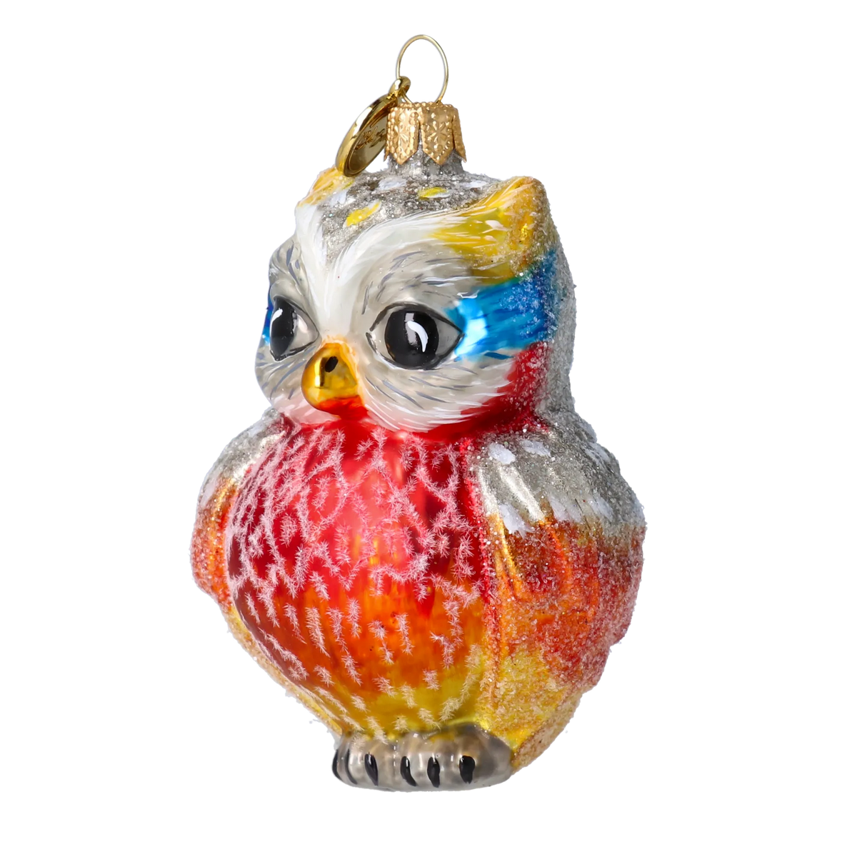 Vigilant Scarlet Sentry | Hand-Painted Glass Ornament | Blubom 2020-047