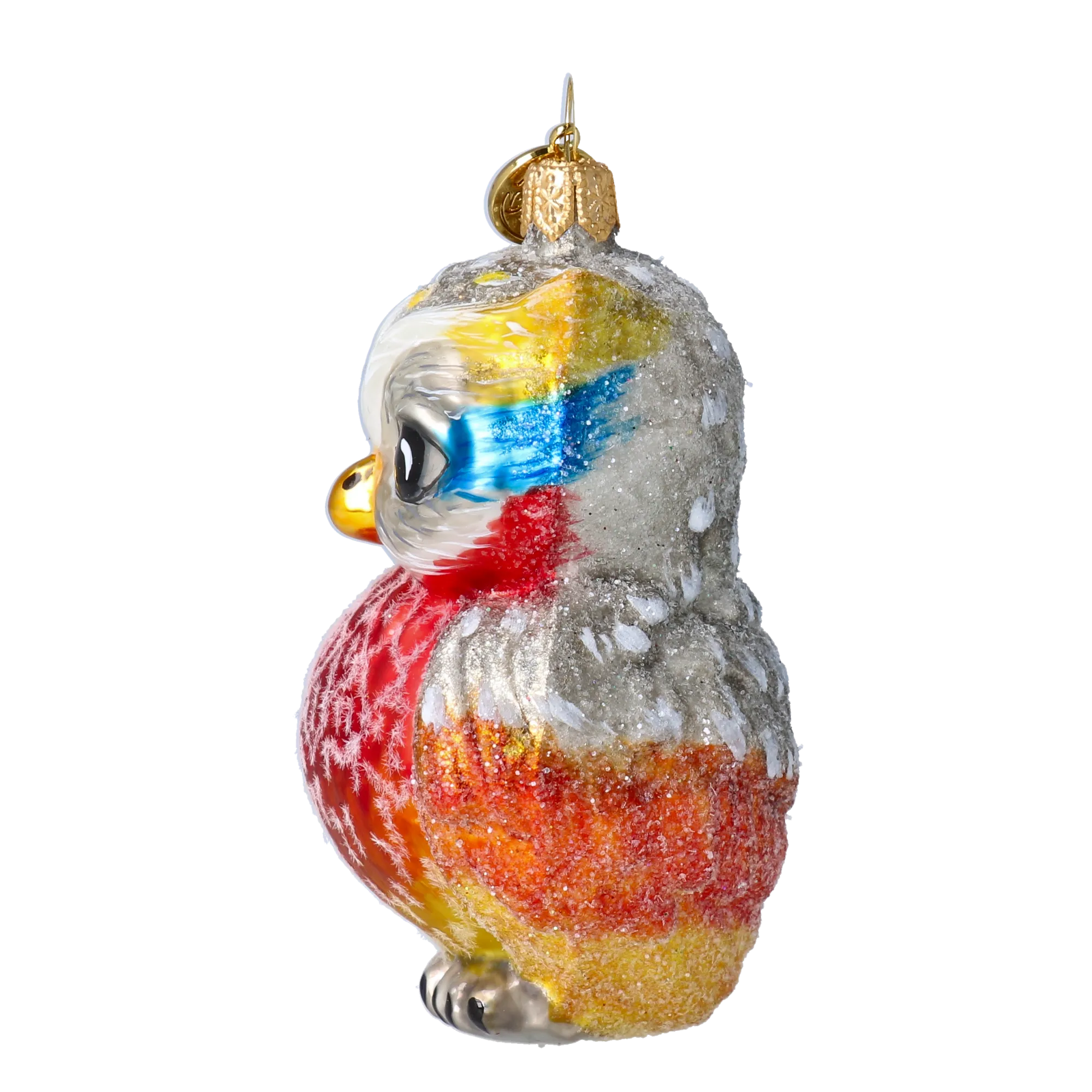 Fairy Owl. Handmade Glass Christmas ornament. 2020-047
