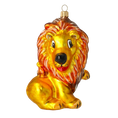 Załaduj obraz do przeglądarki galerii, Golden Amber Lion Premium christmas glass ornament 2020-048
