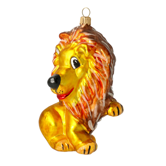 Golden Amber Lion Premium christmas glass ornament 2020-048