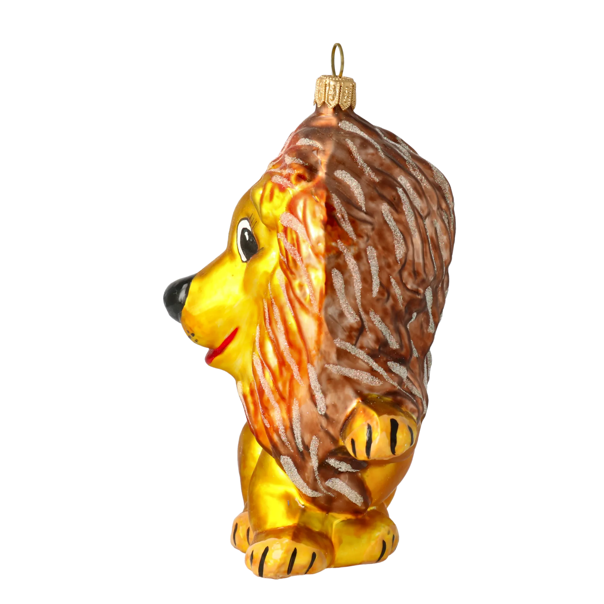 Golden Amber Lion Premium christmas glass ornament 2020-048