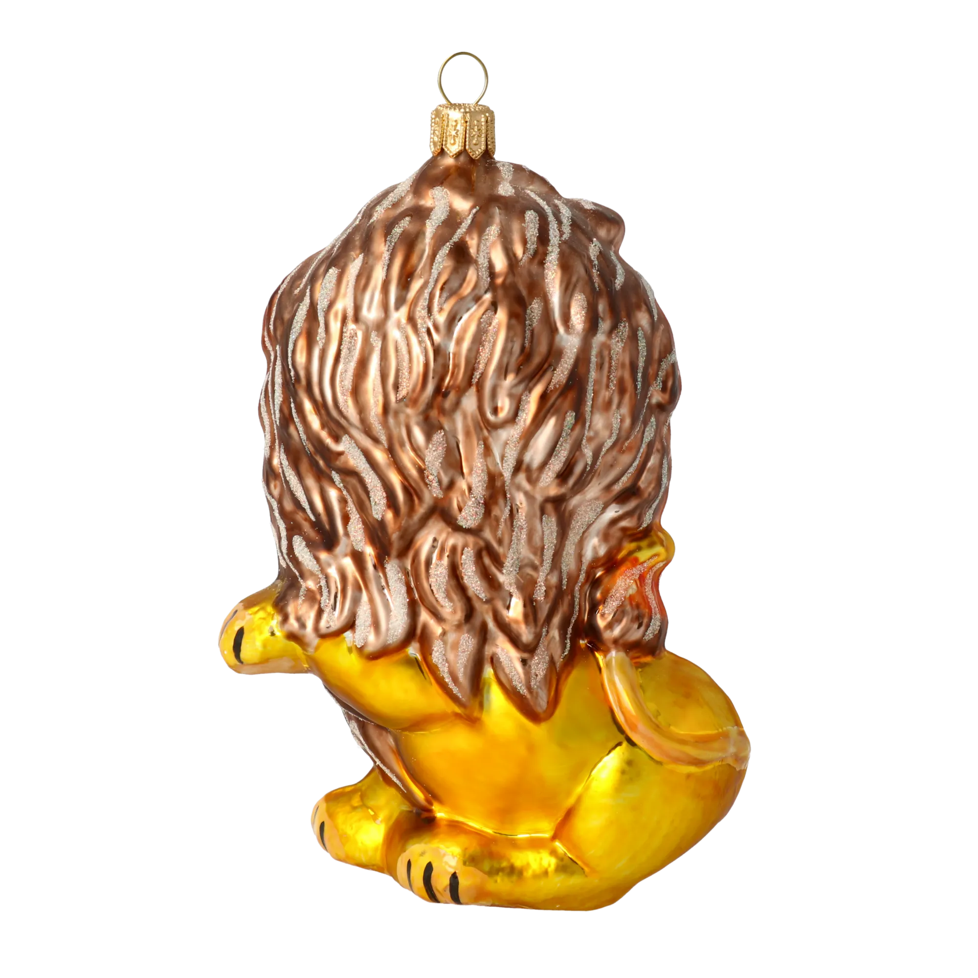 Golden Amber Lion Premium christmas glass ornament 2020-048
