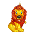 Load image into Gallery viewer, Golden Amber Lion Premium christmas glass ornament 2020-049
