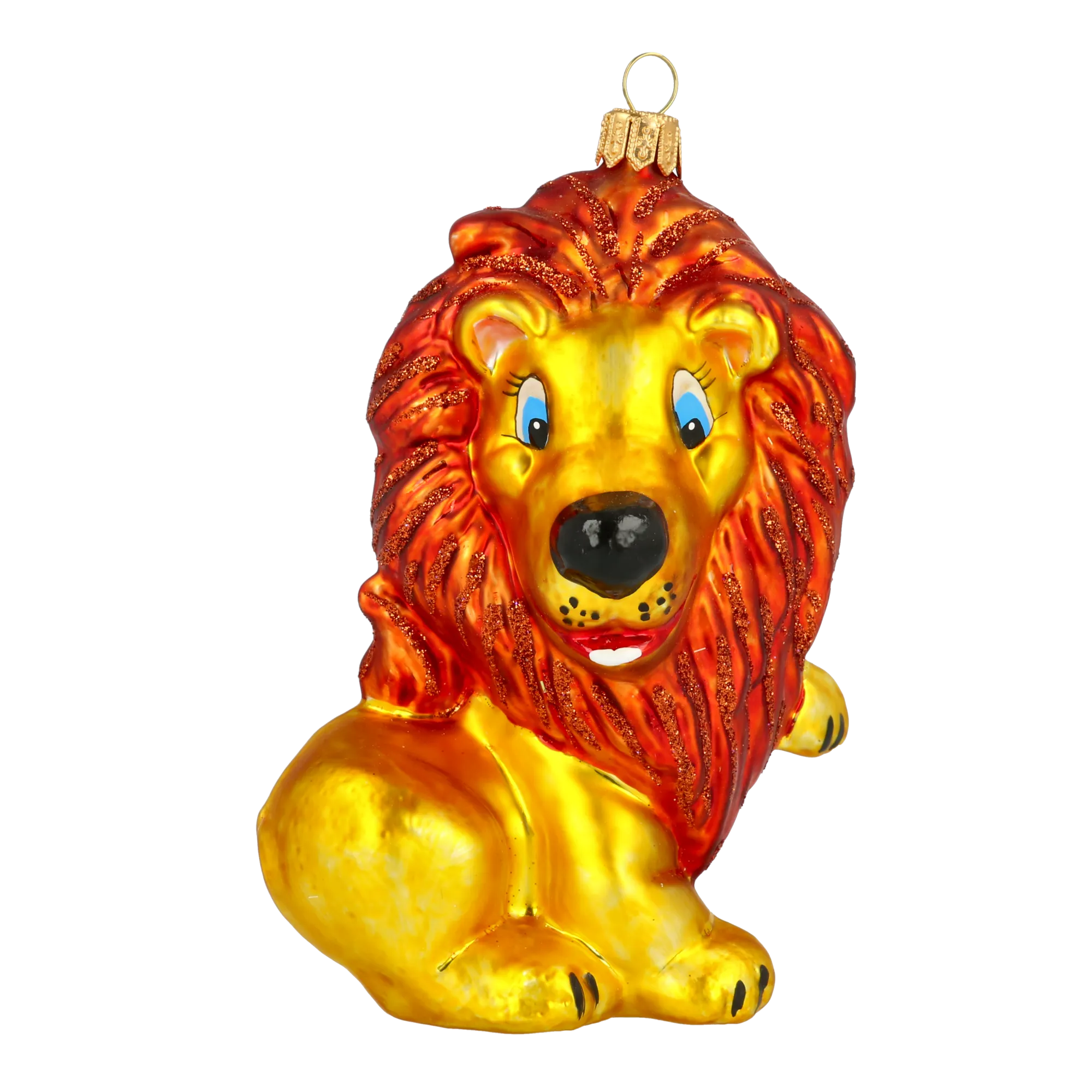 Golden Amber Lion Premium christmas glass ornament 2020-049