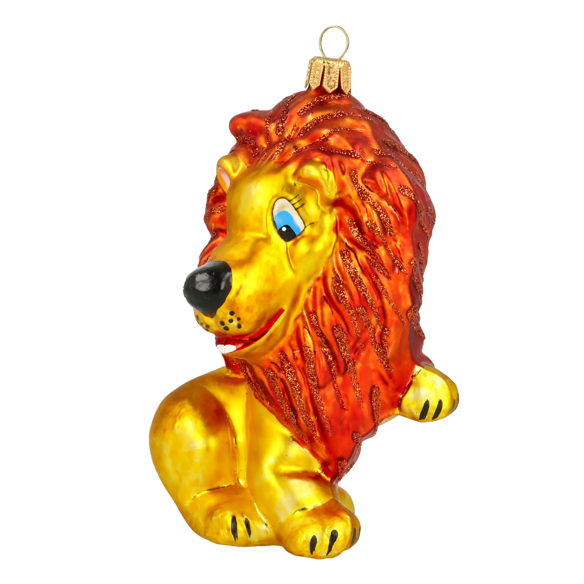 Golden Amber Lion Premium christmas glass ornament 2020-049