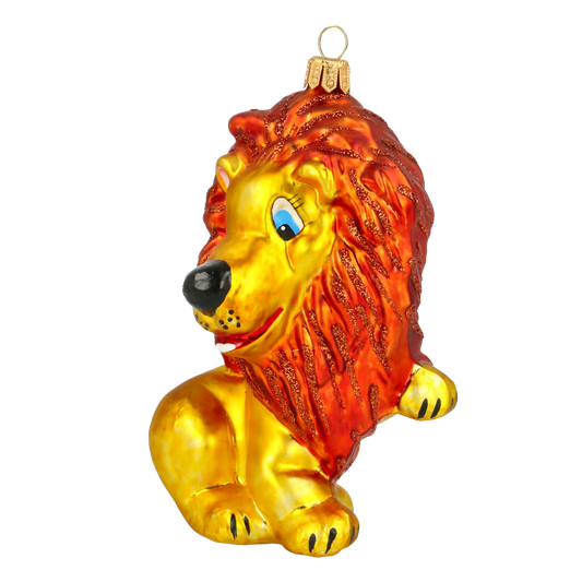 Golden Amber Lion Premium christmas glass ornament 2020-049