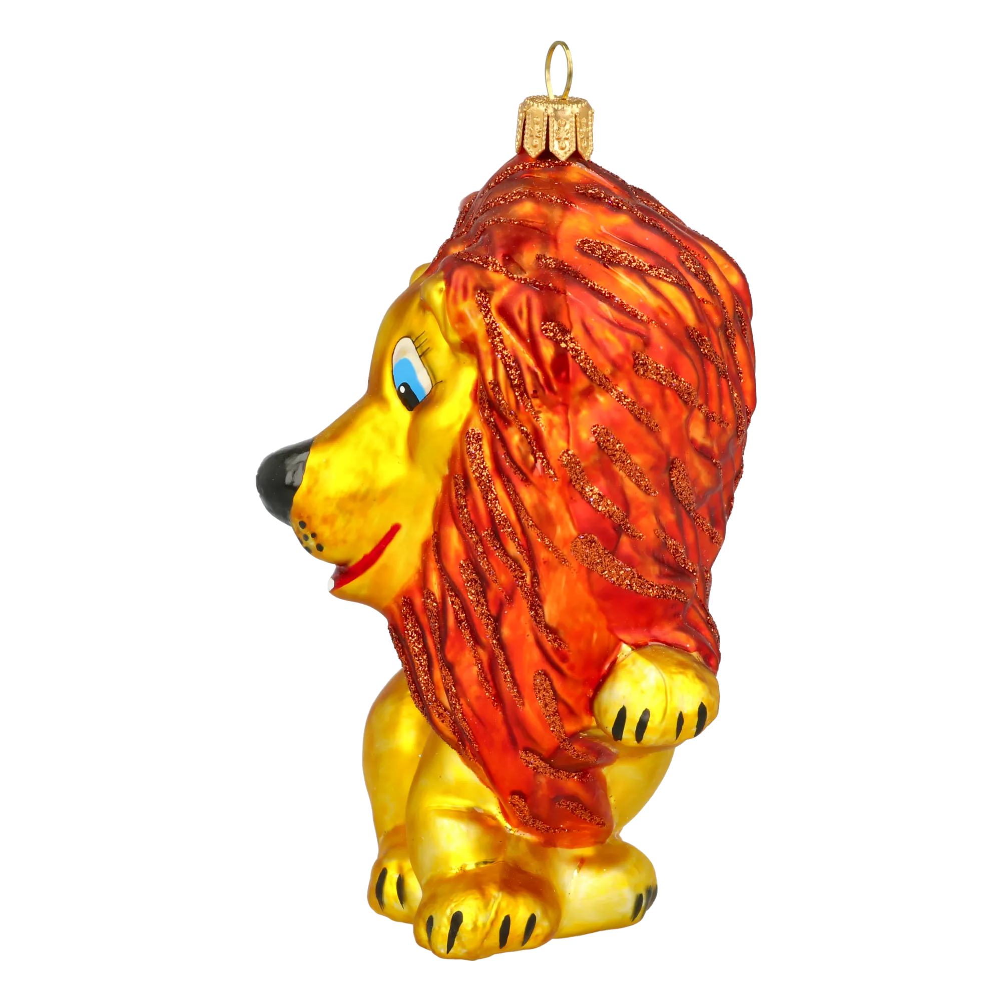 Golden Amber Lion Premium christmas glass ornament 2020-049