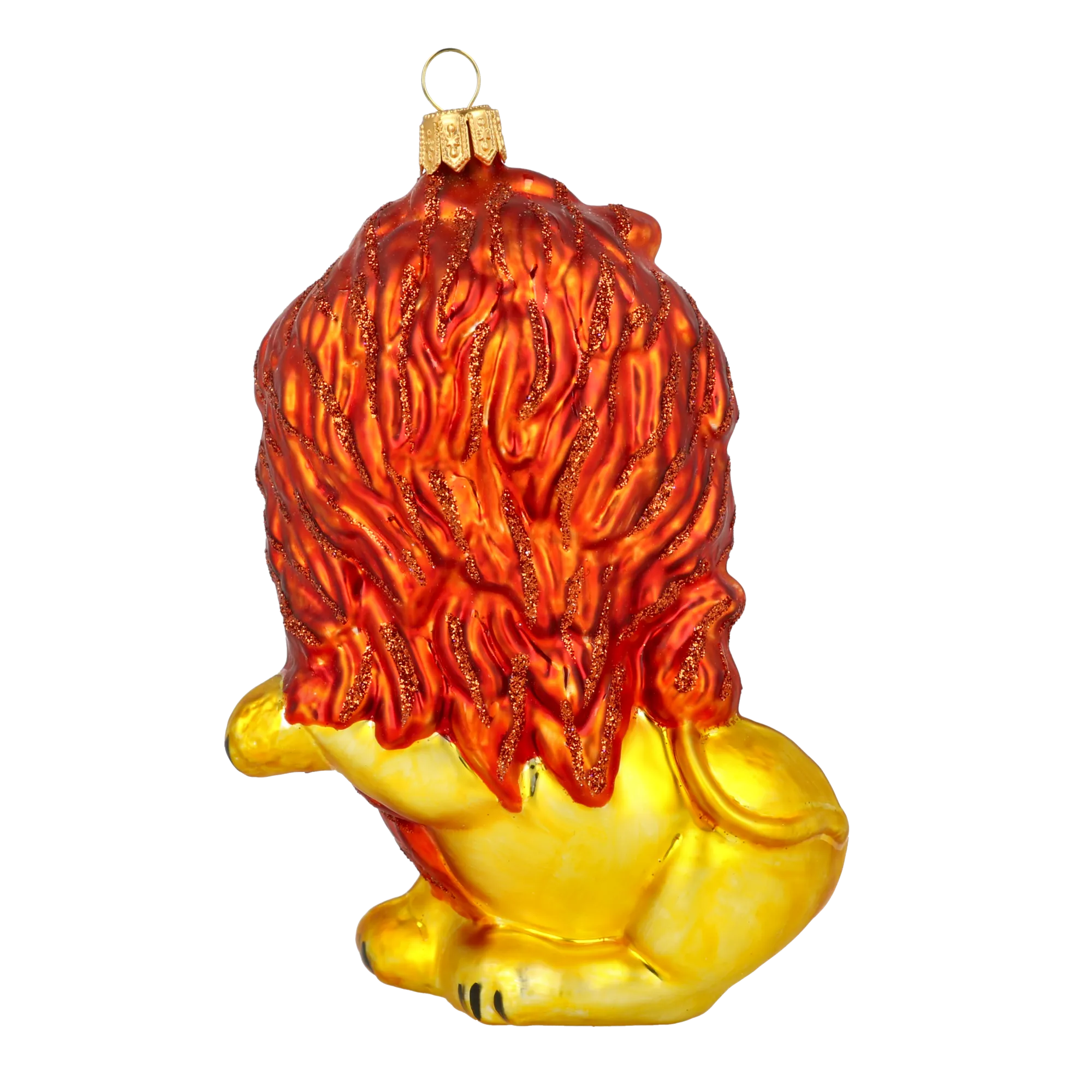 Golden Amber Lion Premium christmas glass ornament 2020-049