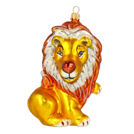 Golden Amber Lion Premium christmas glass ornament 2020-050