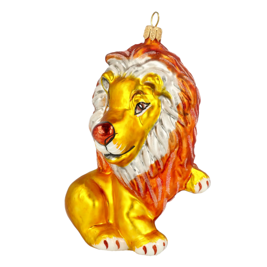 Golden Amber Lion Premium christmas glass ornament 2020-050