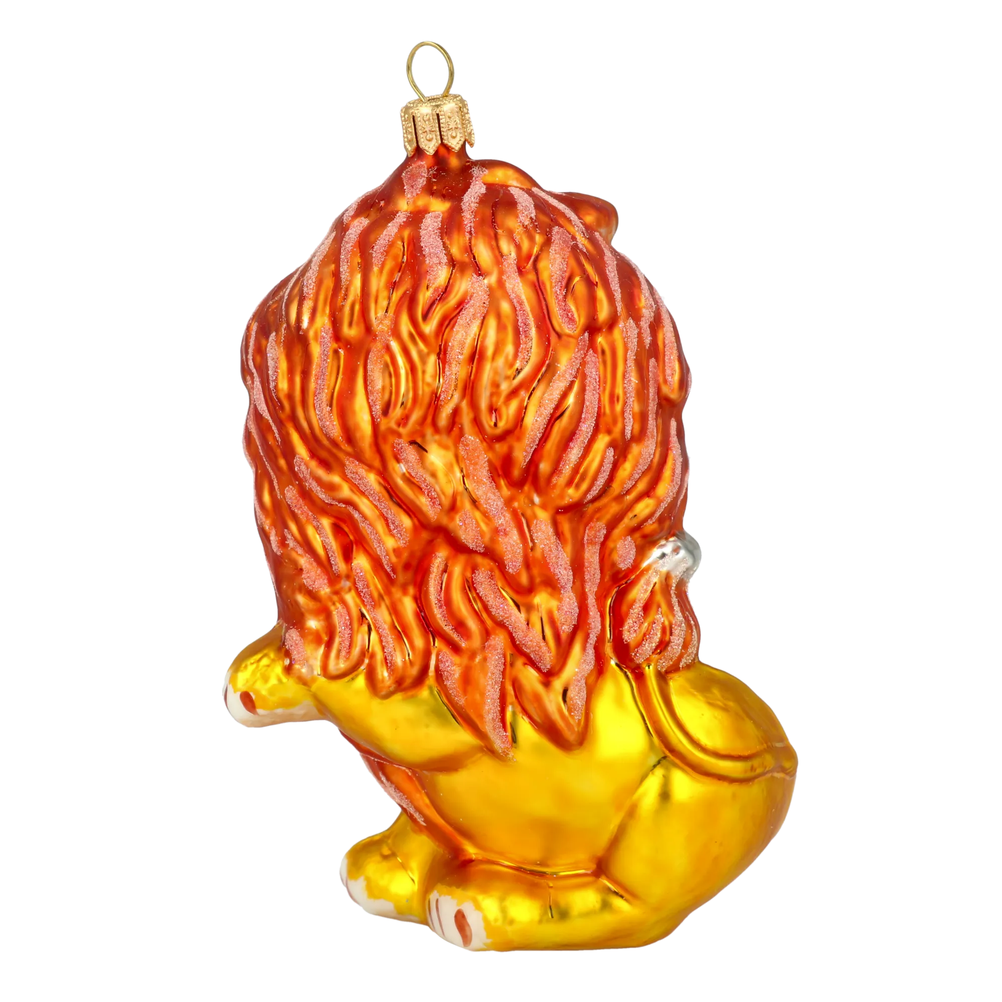 Golden Amber Lion Premium christmas glass ornament 2020-050