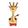 Load image into Gallery viewer, Giraffe in red shorts. Handmade Glass Christmas ornament. 2020-051

