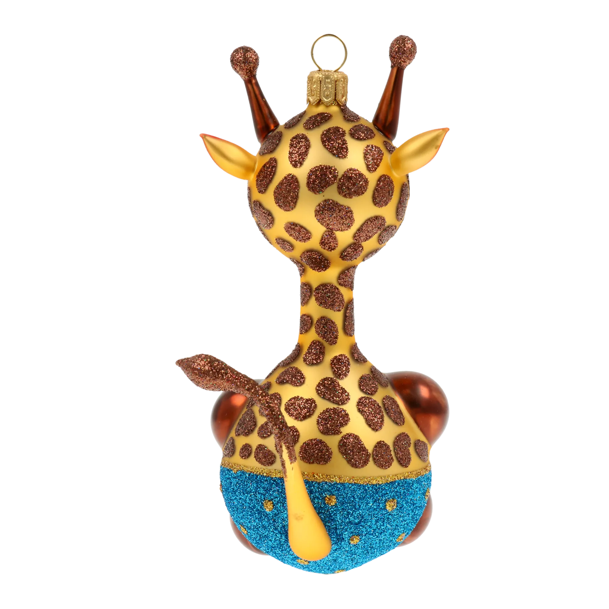 Golden Azure Giraffe Premium christmas glass ornament 2020-053