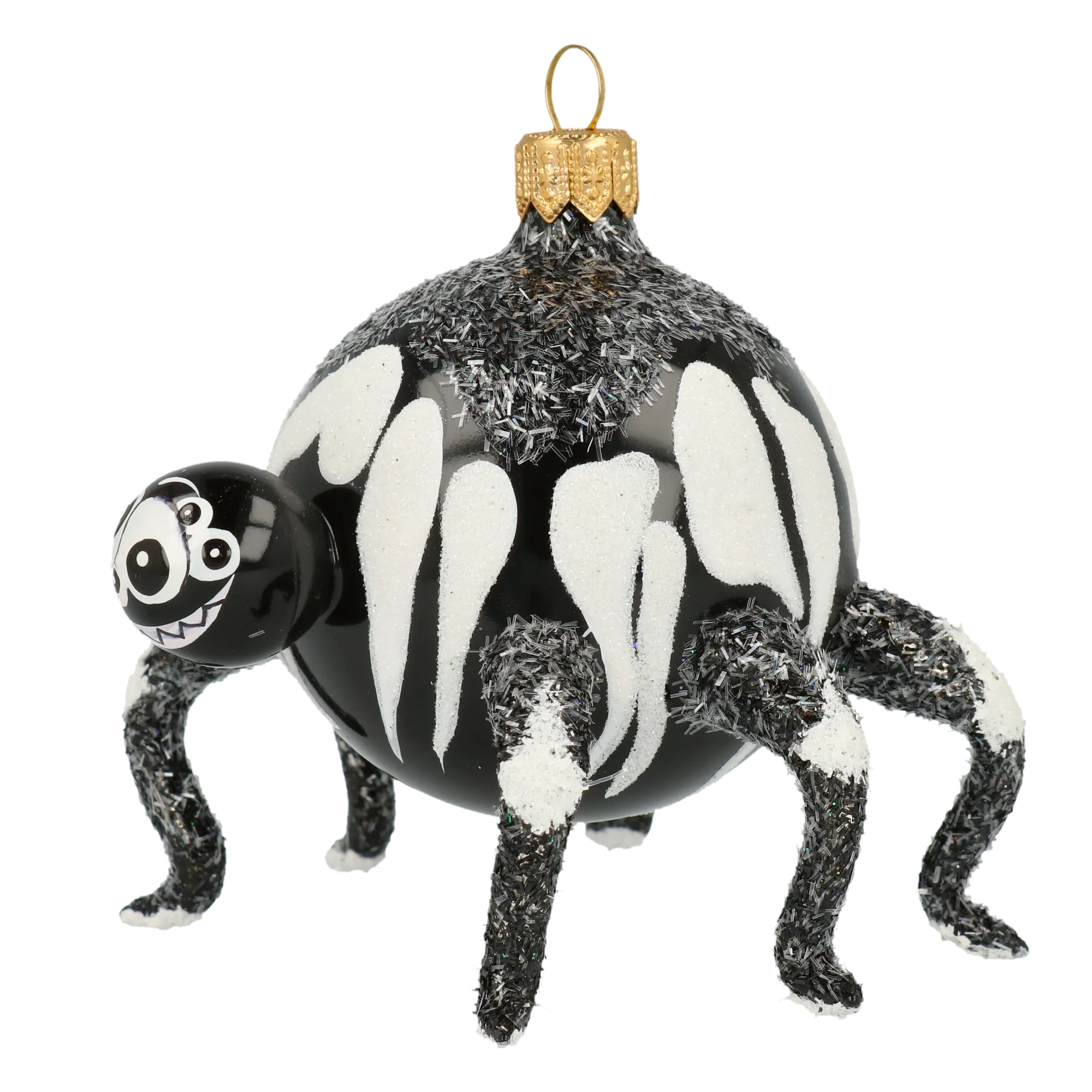 Spider in Love - Charming Glass Decoration. Handmade Glass Christmas ornament. 2020-059