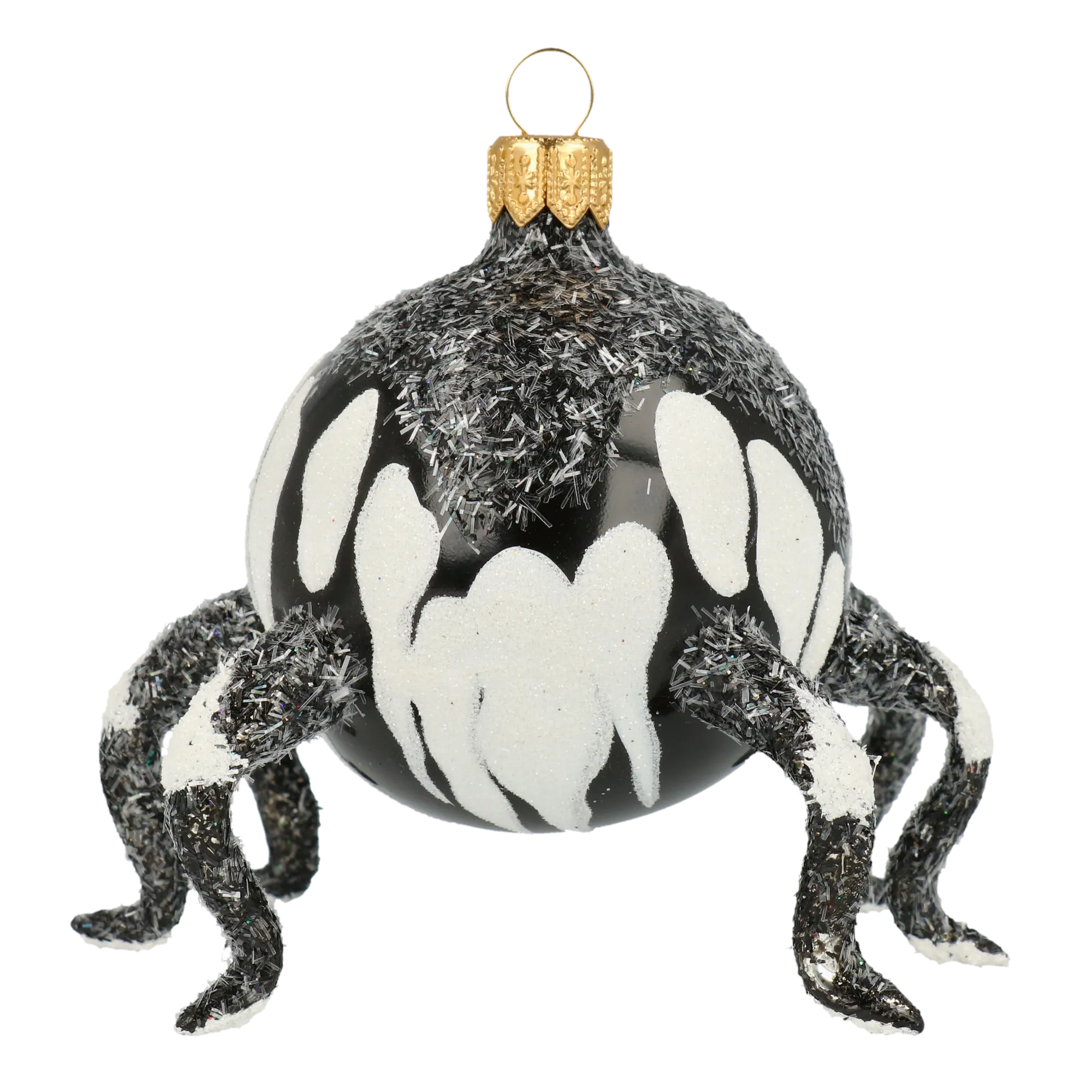 Spider in Love - Charming Glass Decoration. Handmade Glass Christmas ornament. 2020-059