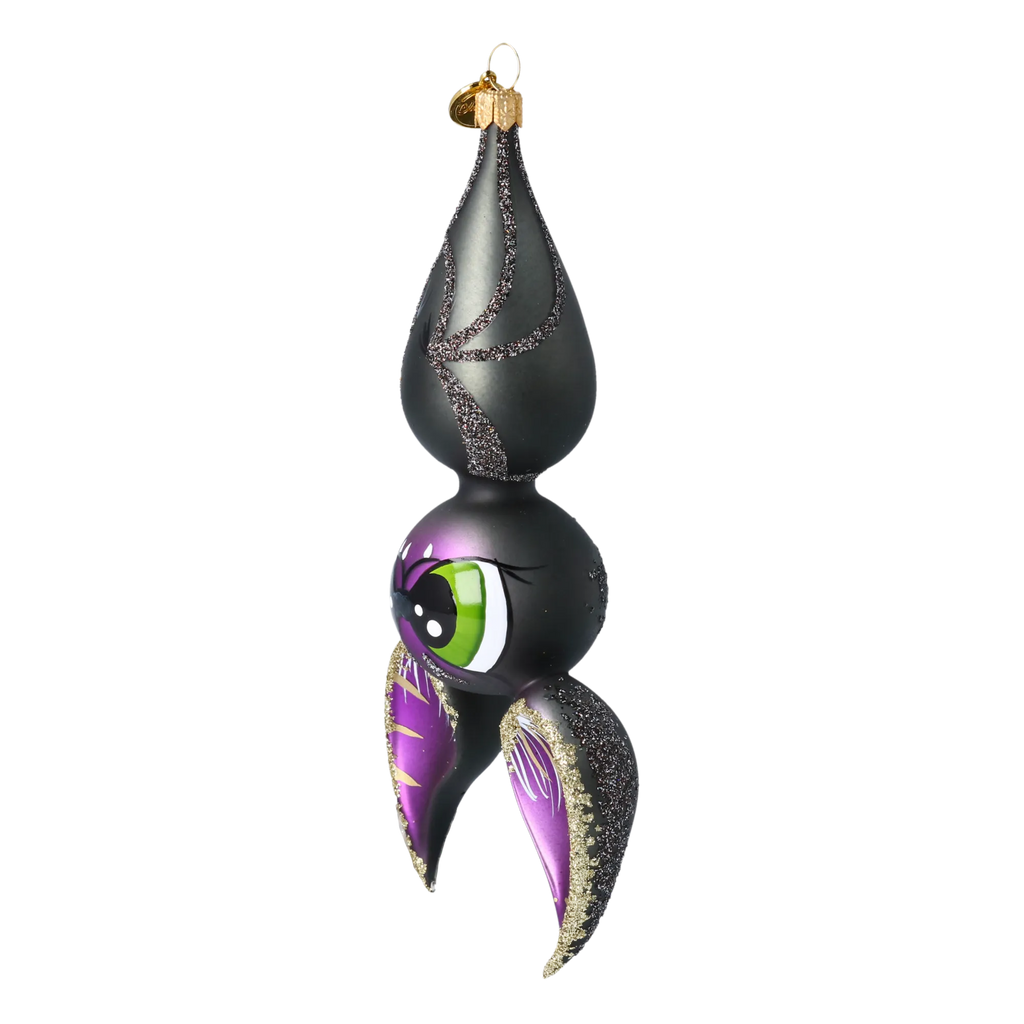 Nocturnal Violet Sentinel | Hand-Painted Glass Ornament | Blubom 2020-065