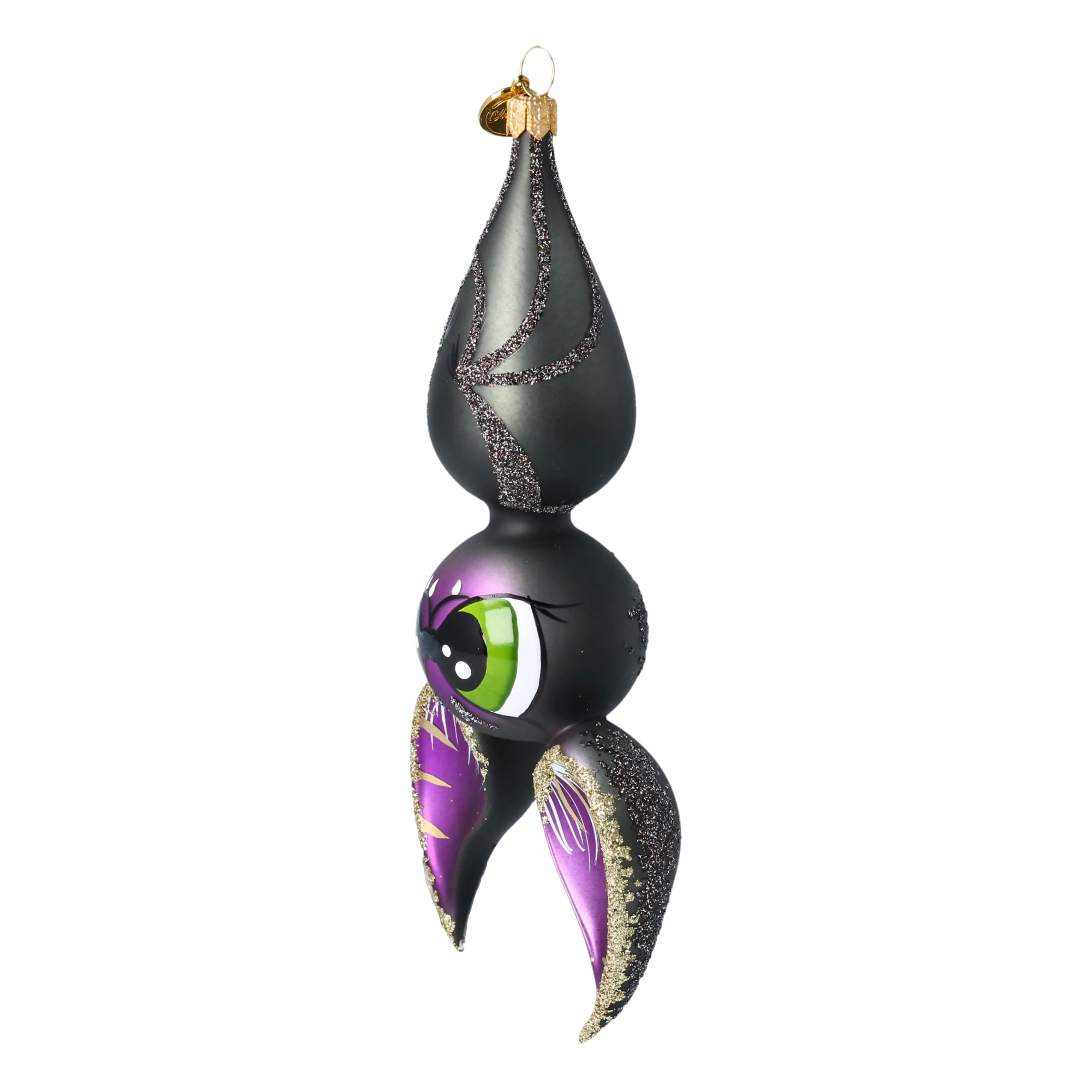 Nocturnal Violet Sentinel | Hand-Painted Glass Ornament | Blubom 2020-065