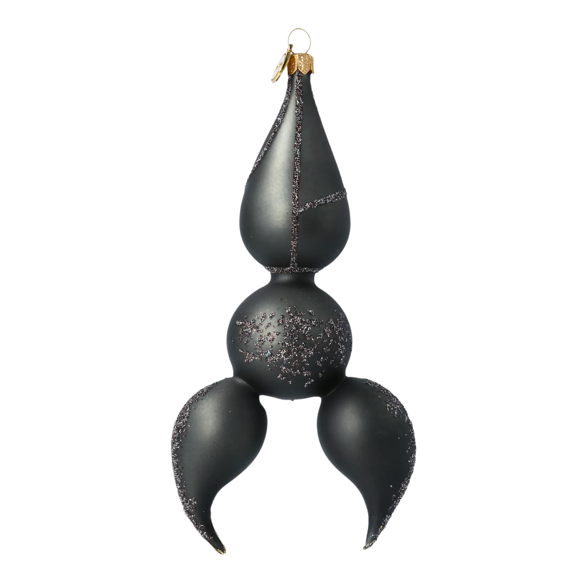 Moon Bat Hand Painted Glass Ornament. Handmade Glass Christmas ornament. 2020-065