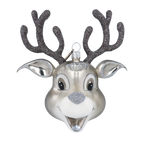 Exultant Silver Fawn | Hand-Painted Glass Ornament | Blubom 2020-089