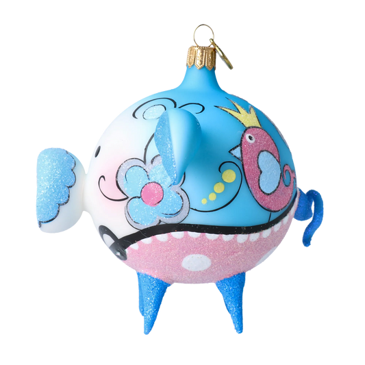 Azure Blossom Piglet Premium christmas glass ornament 2020-073