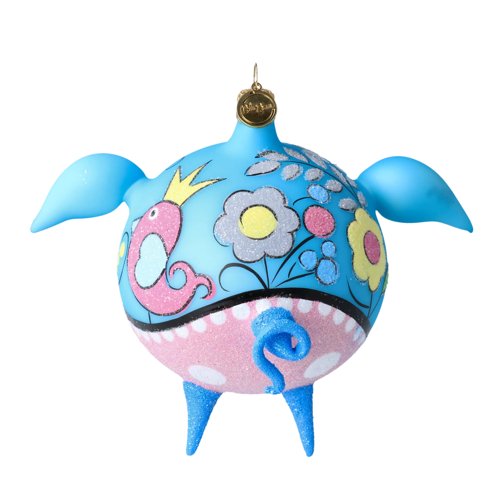 Serene Blossom Trotter | Hand-Painted Glass Ornament | Blubom 2020-073