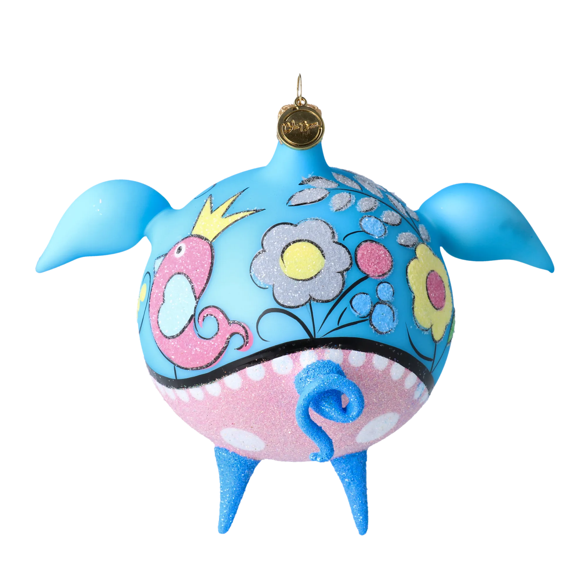 Azure Blossom Piglet Premium christmas glass ornament 2020-073