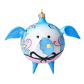 Załaduj obraz do przeglądarki galerii, Azure Blossom Piglet Premium christmas glass ornament 2020-073
