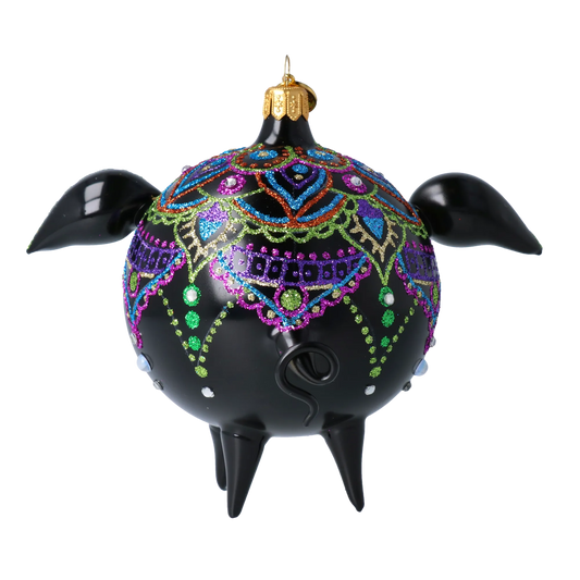 Midnight Jeweled Piglet Premium christmas glass ornament 2020-075