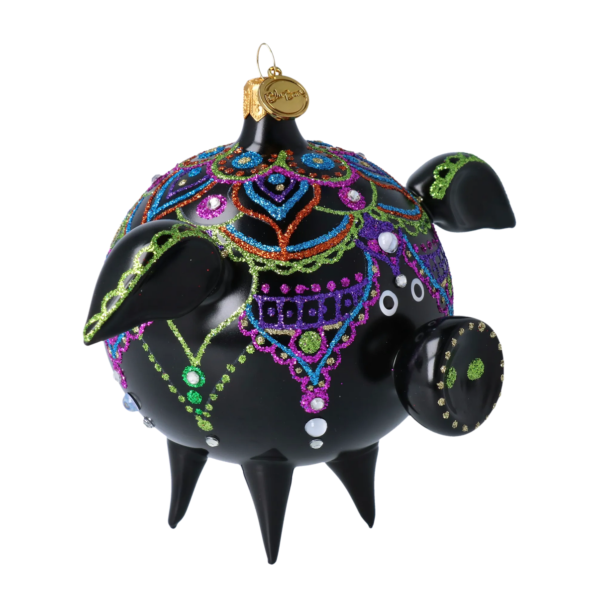 Noble Midnight Mosaic | Hand-Painted Glass Ornament | Blubom 2020-075