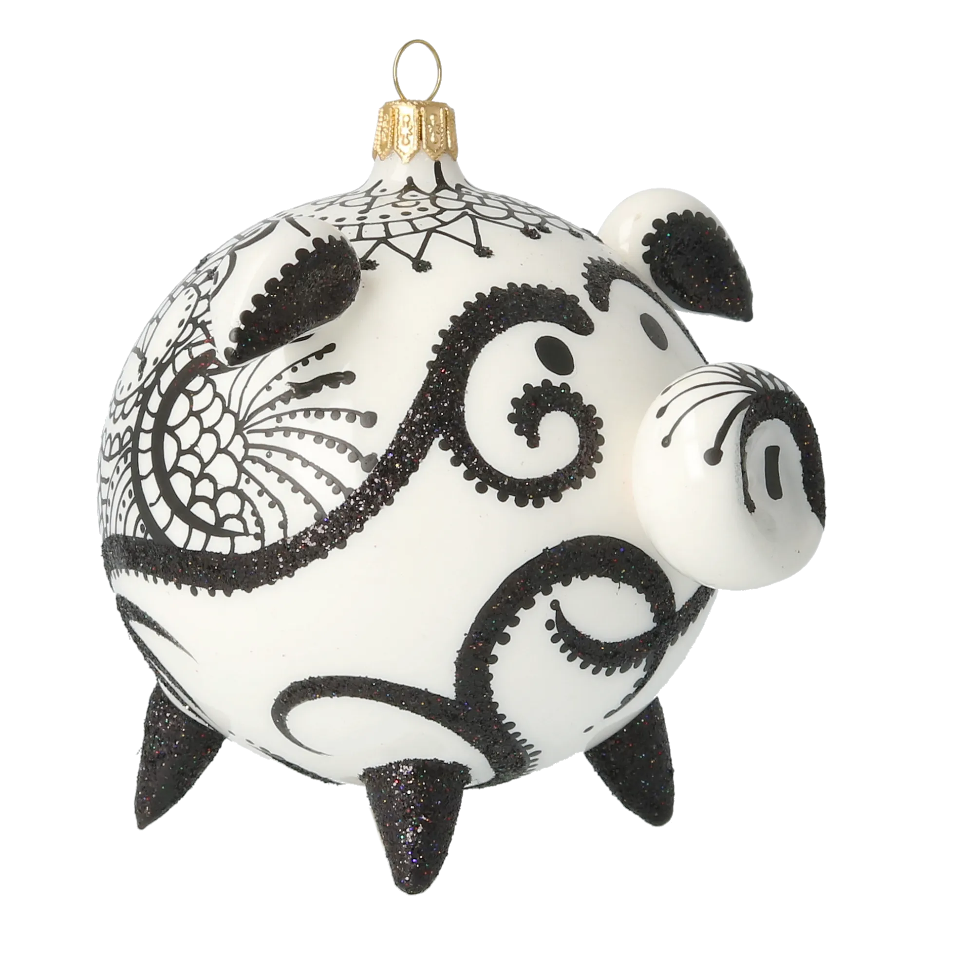 Noir Lace Piglet Premium christmas glass ornament 2020-076