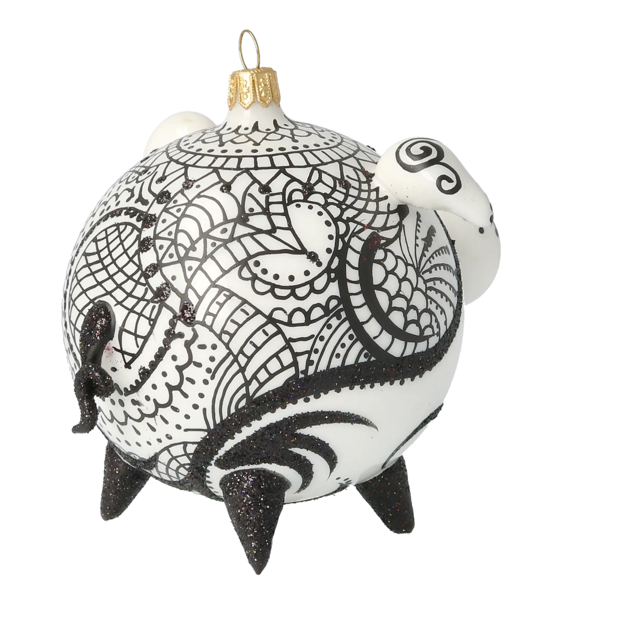 Noir Lace Piglet Premium christmas glass ornament 2020-076