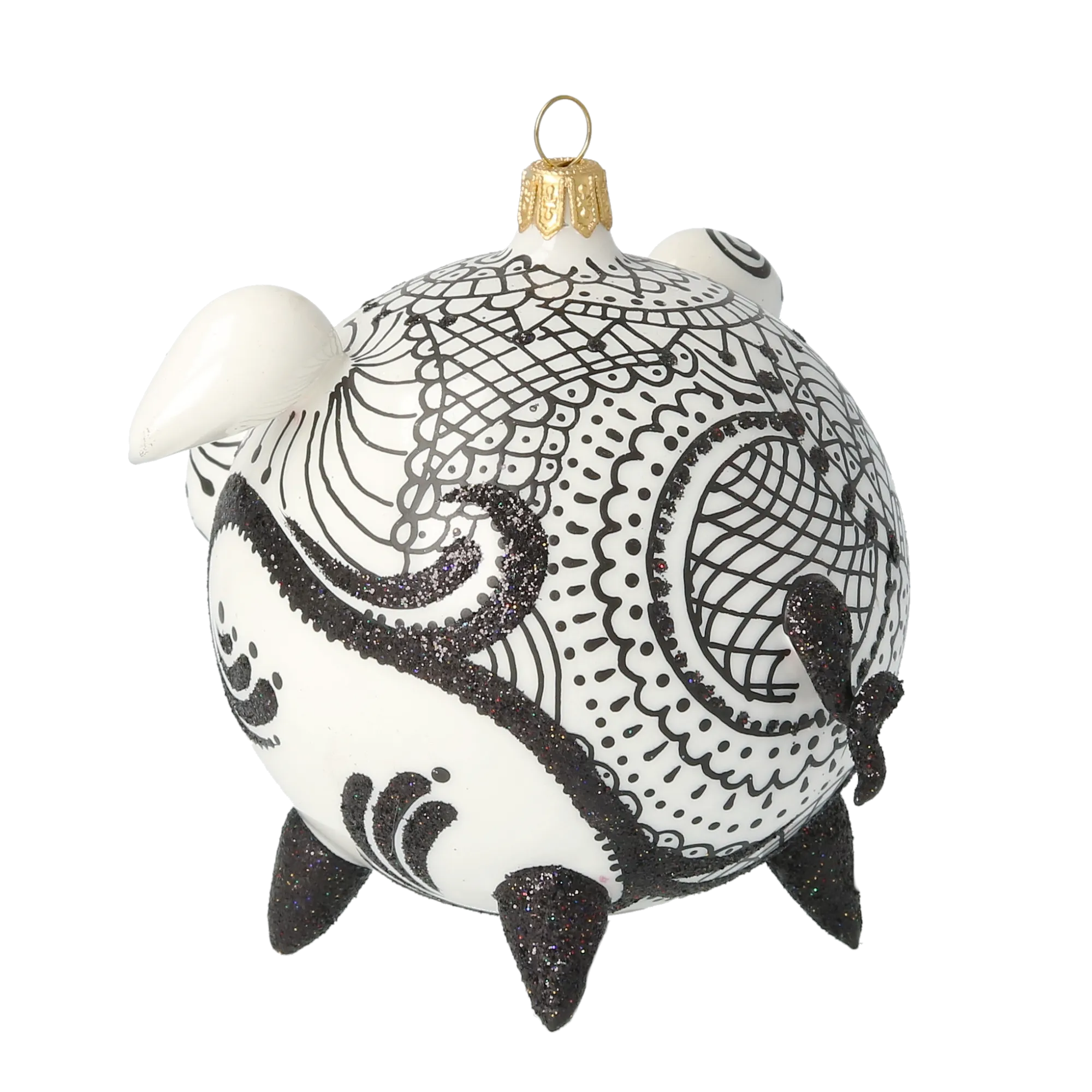 Noir Lace Piglet Premium christmas glass ornament 2020-076