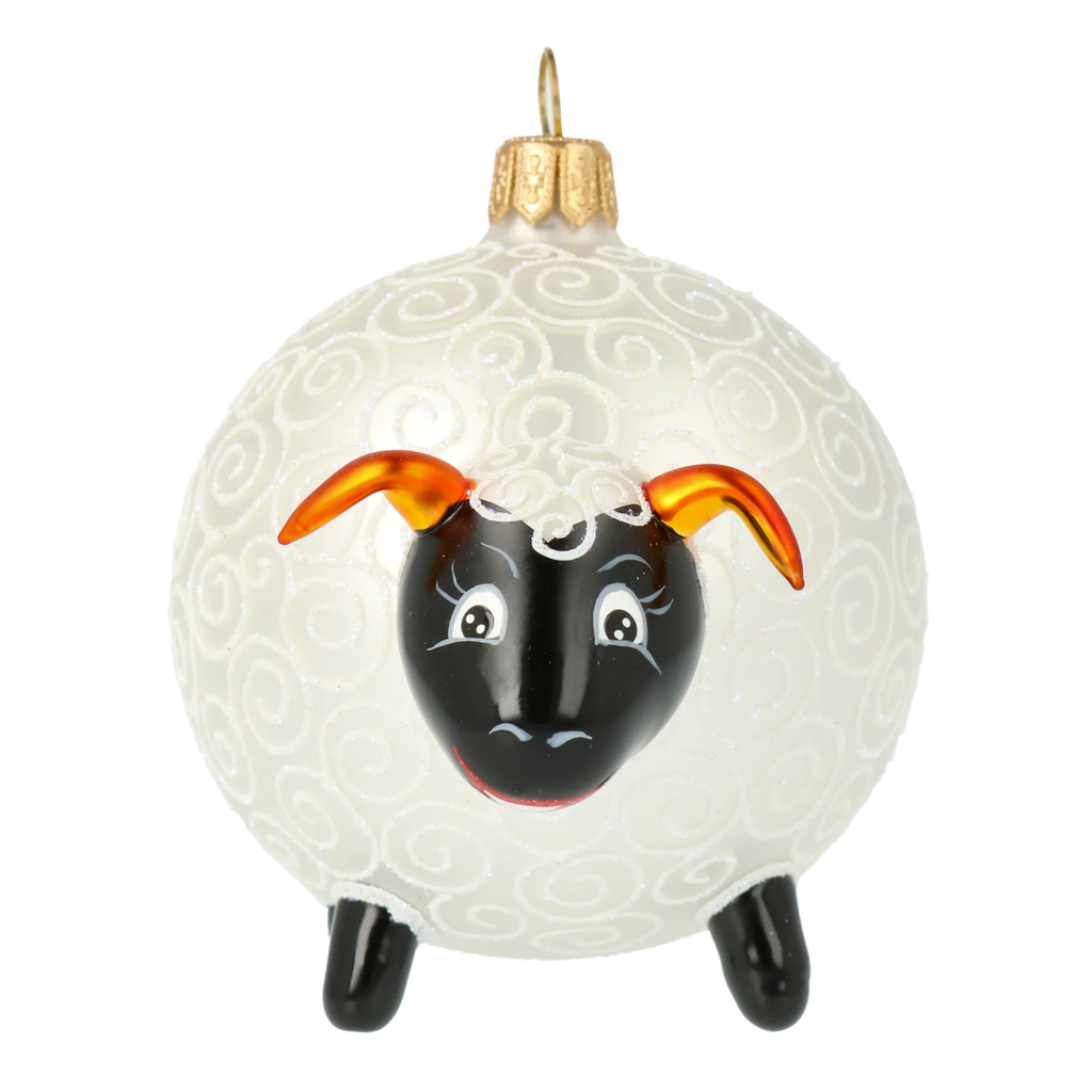 Gentle Amber Ram | Hand-Painted Glass Ornament | Blubom 2020-077