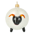 Load image into Gallery viewer, Pearl White Sheep Premium christmas glass ornament 2020-077
