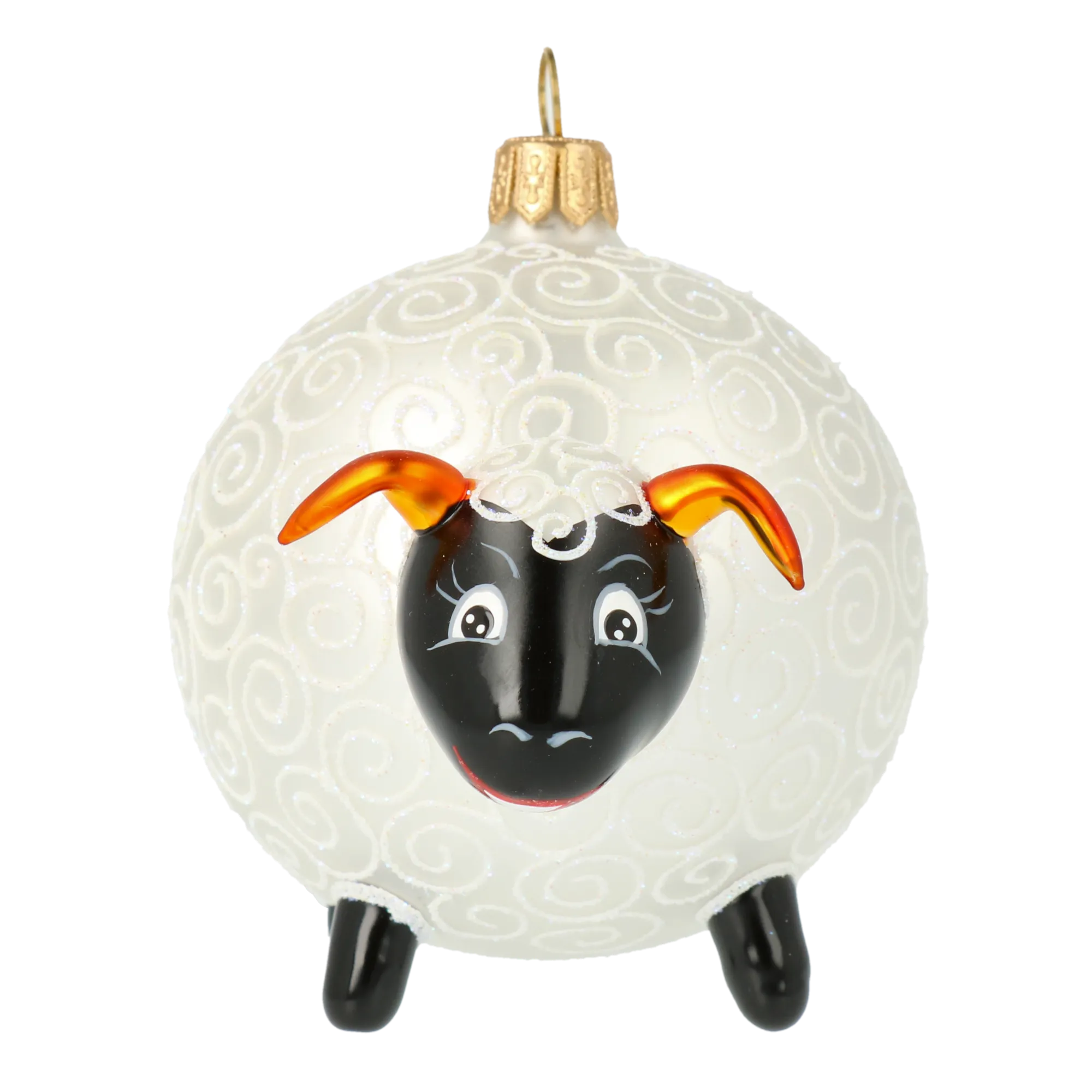 Pearl White Sheep Premium christmas glass ornament 2020-077