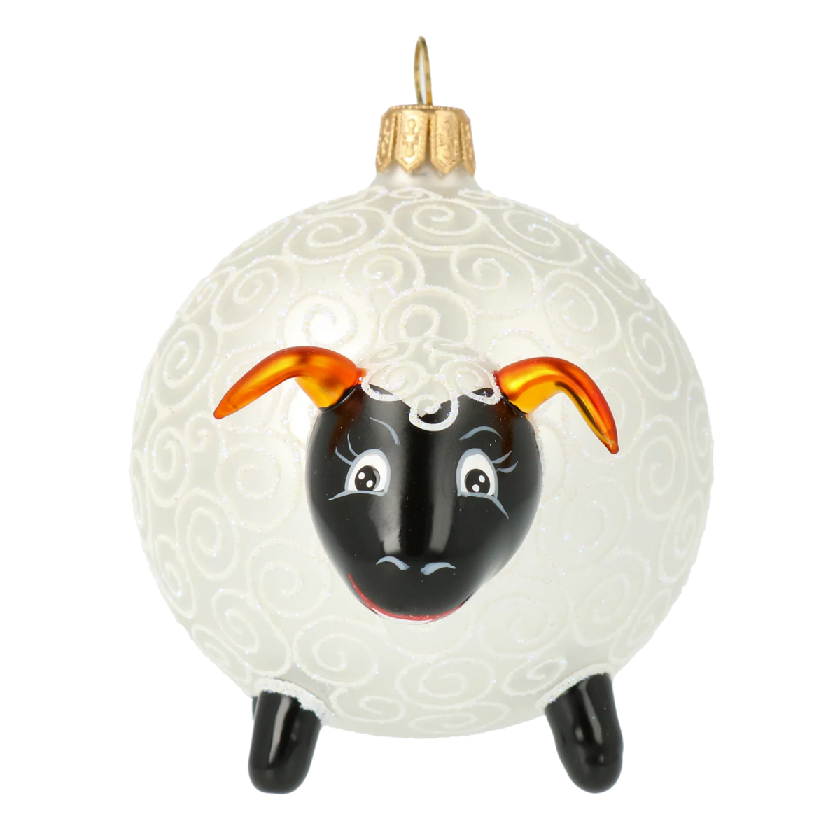 Gentle Amber Ram | Hand-Painted Glass Ornament | Blubom 2020-077