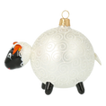 Load image into Gallery viewer, Pearl White Sheep Premium christmas glass ornament 2020-077
