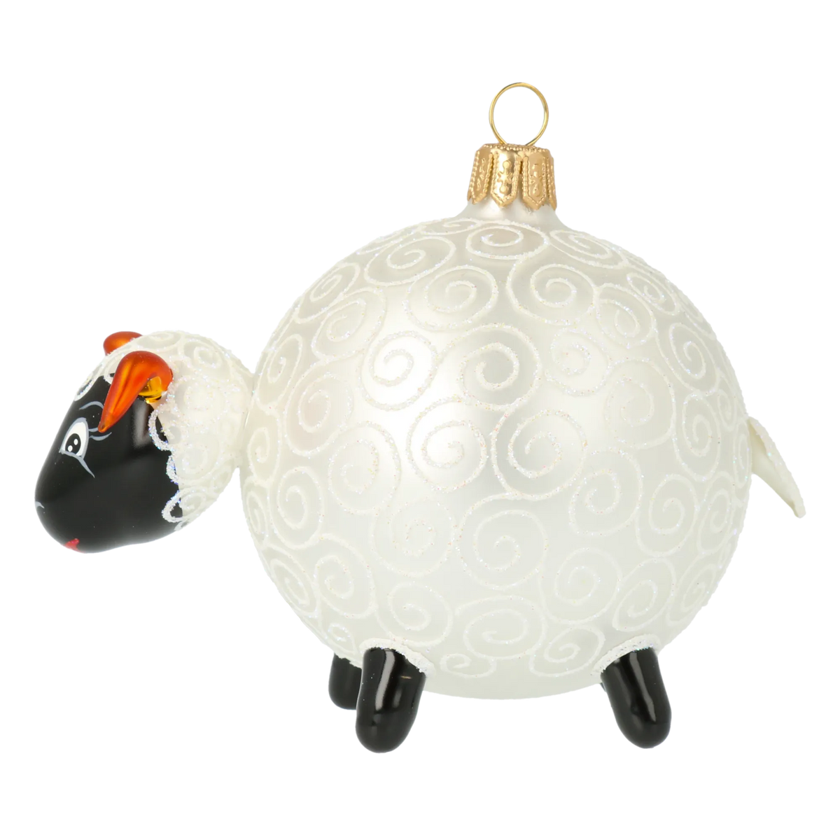Gentle Amber Ram | Hand-Painted Glass Ornament | Blubom 2020-077
