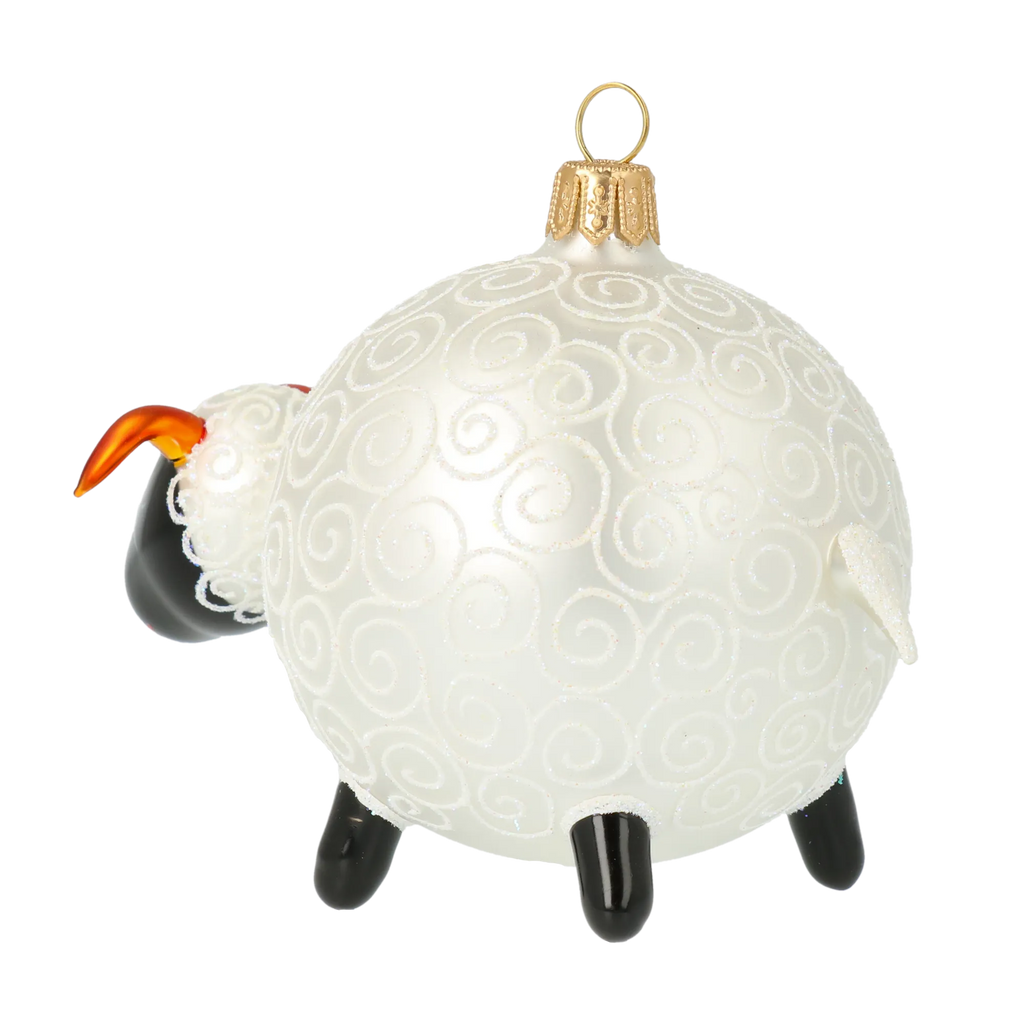 Gentle Amber Ram | Hand-Painted Glass Ornament | Blubom 2020-077