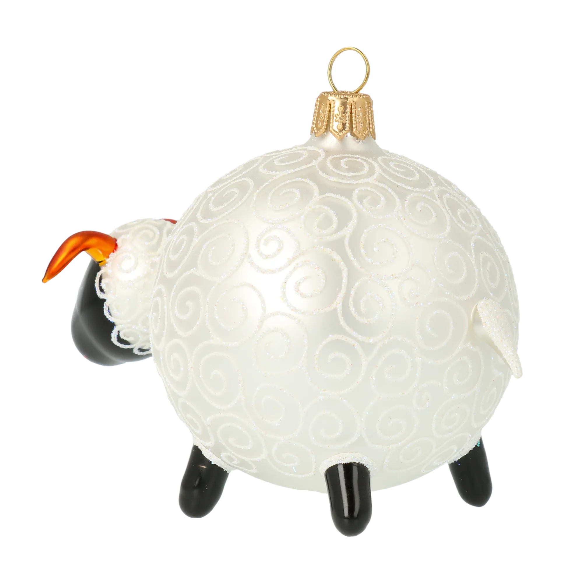 Pearl White Sheep Premium christmas glass ornament 2020-077