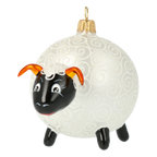 Gentle Amber Ram | Hand-Painted Glass Ornament | Blubom 2020-077