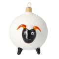 Inquisitive Highland Ram | Hand-Painted Glass Ornament | Blubom 2020-078
