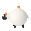 Load image into Gallery viewer, Frosted White Sheep Premium christmas glass ornament 2020-078
