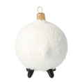 Load image into Gallery viewer, Frosted White Sheep Premium christmas glass ornament 2020-078
