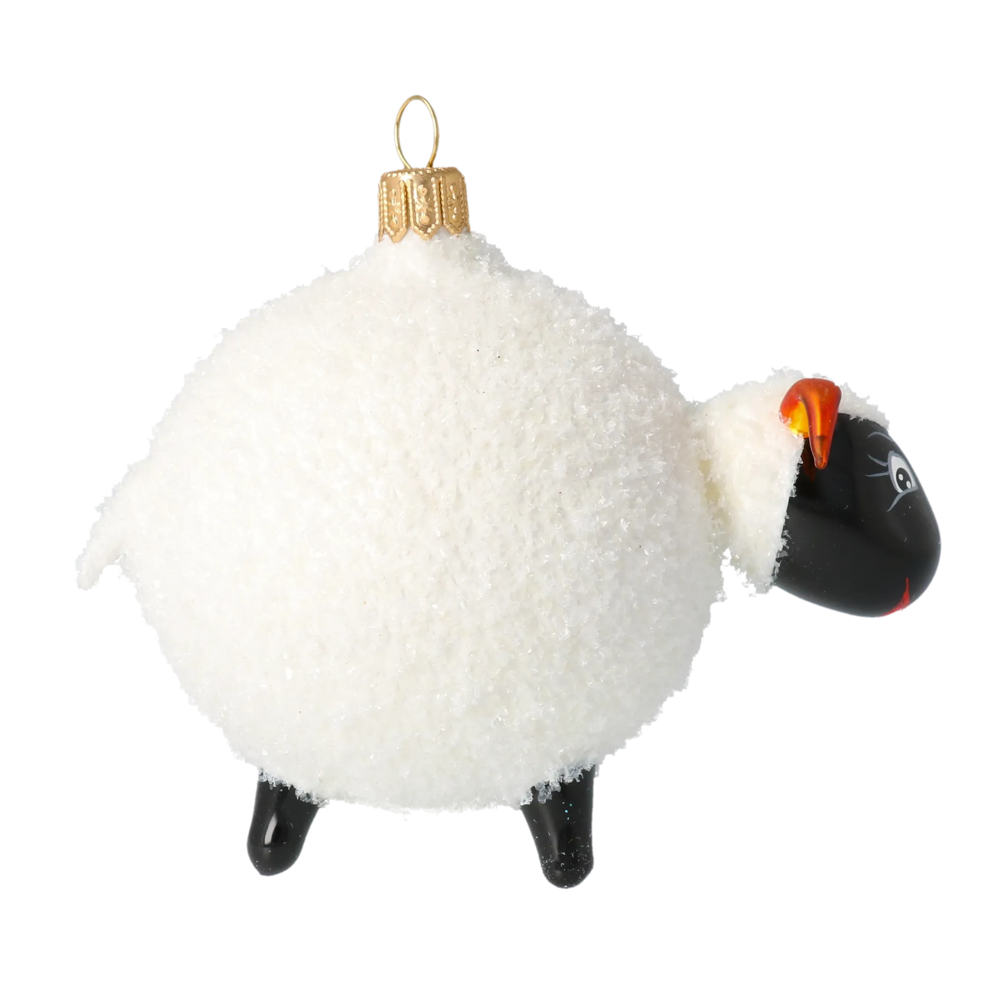 Frosted White Sheep Premium christmas glass ornament 2020-078