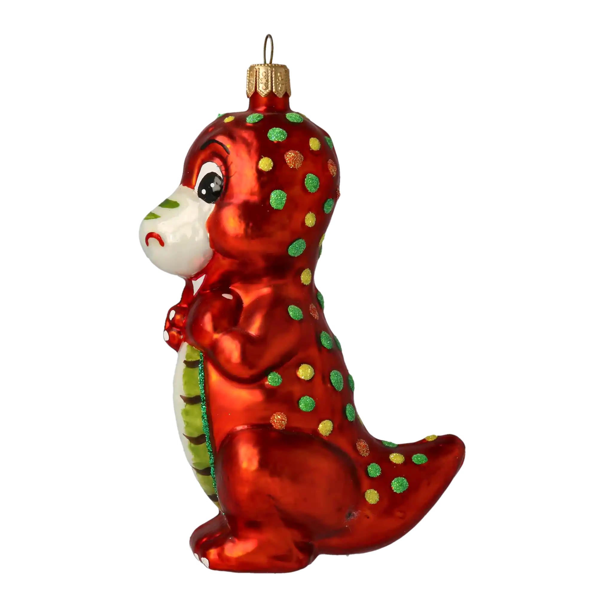 Ognisty Dinozaur Zabaweczka Szklana Ozdoba