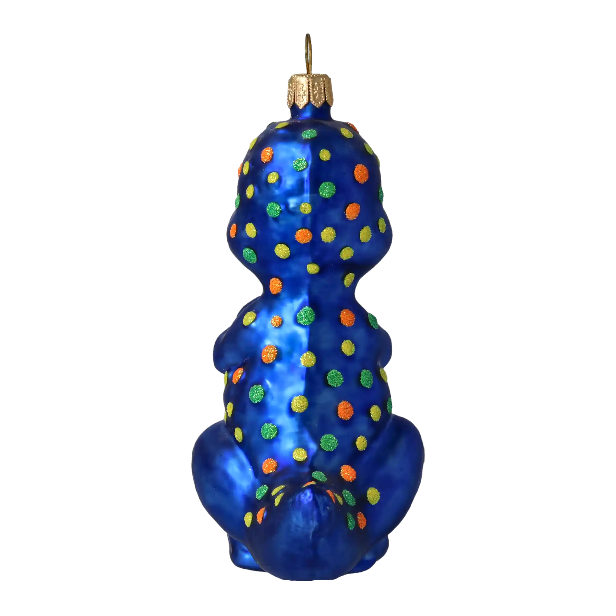 Dinozaur Granatowy w kropki Szklana Ozdoba Przyjaciel Dziecka