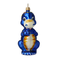 Load image into Gallery viewer, Cobalt Blue Dinosaur Premium christmas glass ornament 2020-081

