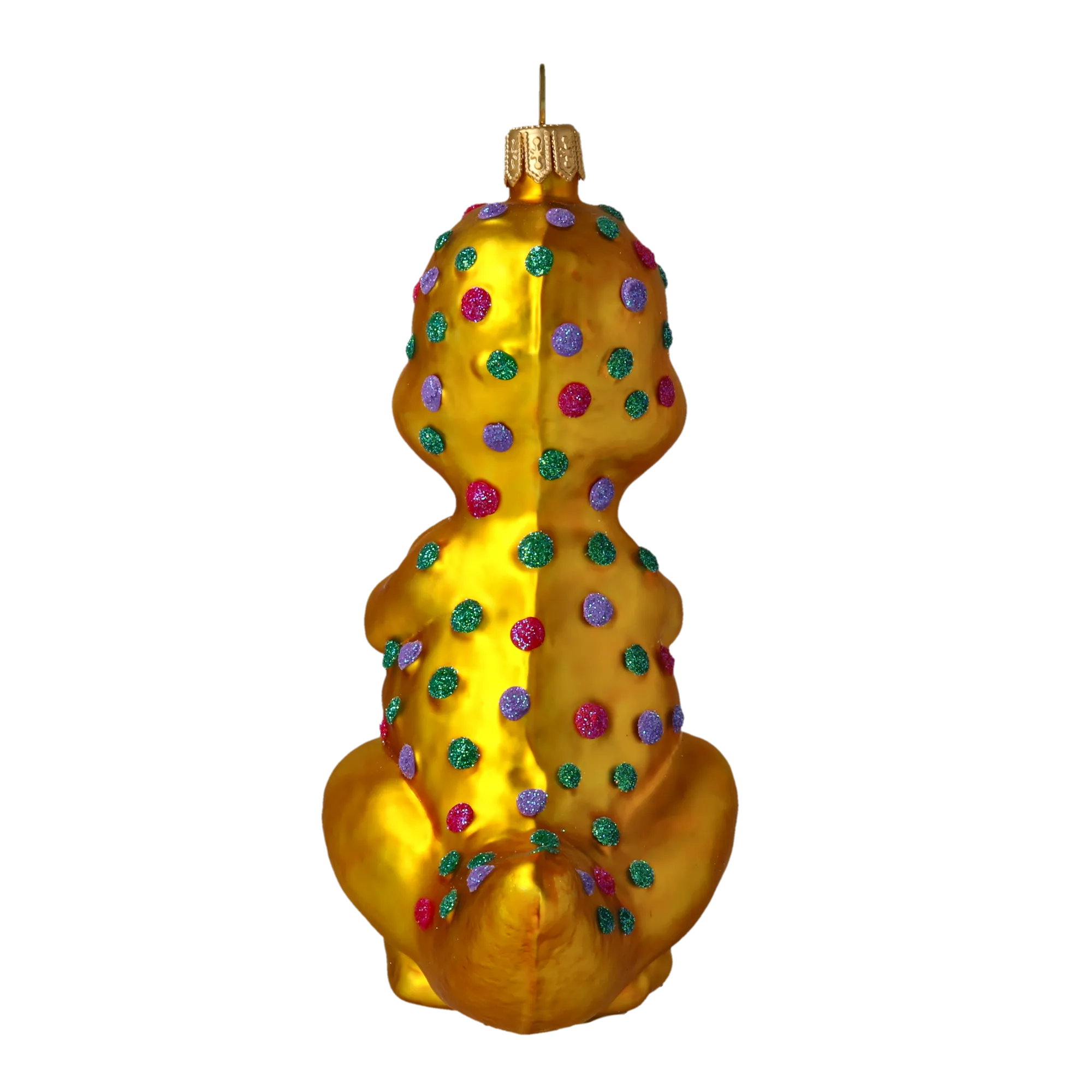 Golden Emerald Dinosaur Premium christmas glass ornament 2020-082